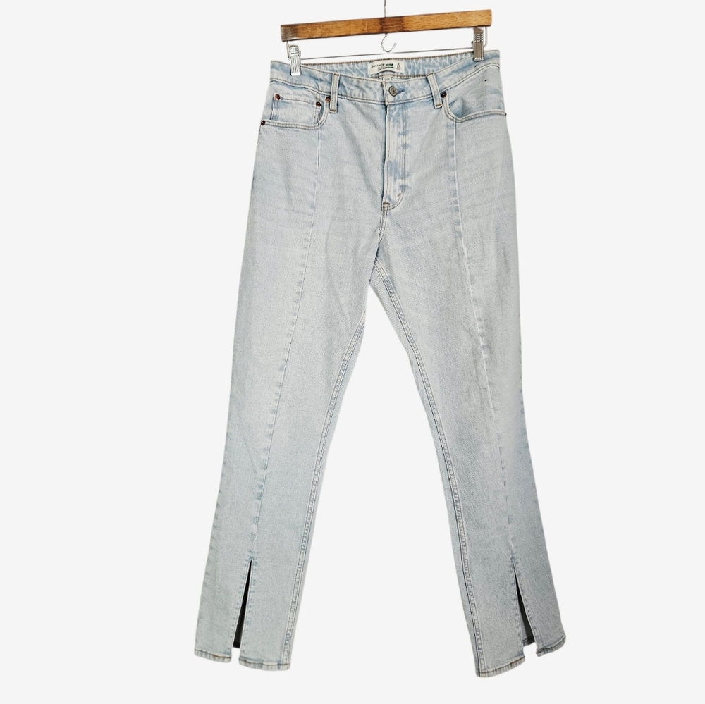 Abercrombie & Fitch The Skinny Ultra High Rise Curve Love Split Hem Jeans 31/12 - Picture 2 of 11